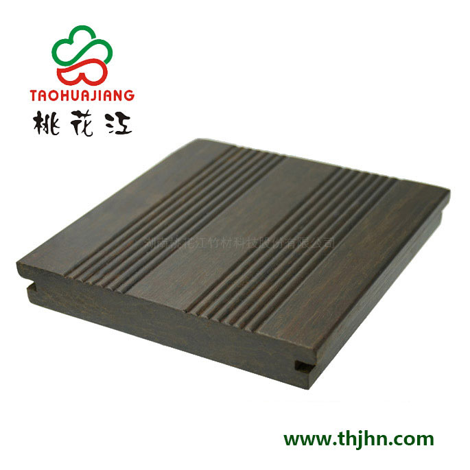高炭防腐戶外竹木地板 雙排波浪 深炭色
